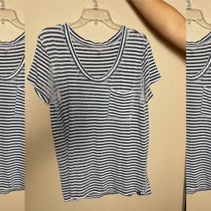 striped scoop neck tee